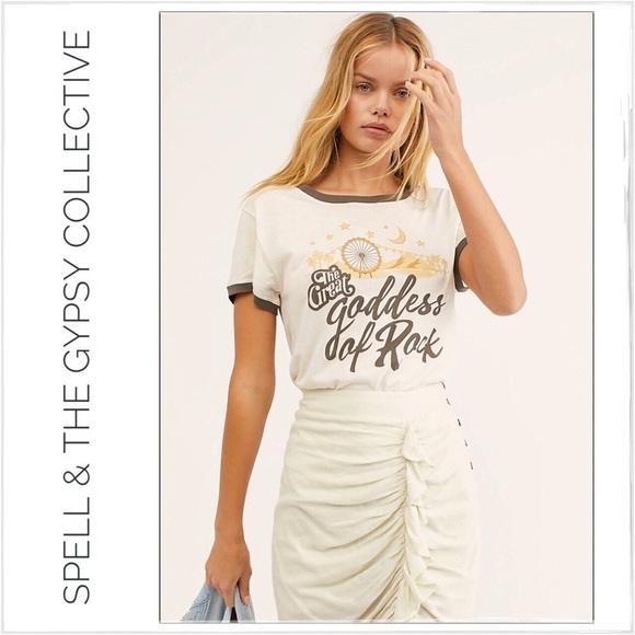 NWT Spell & The Gypsy Great Goddess Of Rock Tee Size Medium - Picture 2 of 7